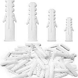 KANAGU Plastic Sleeve Wall Plugs PVC Sleeve Gitti Wall Column Plug Frame Fixings || Brick and Concrete Wall Fixings for Screws and Easy Installation (Pack of 100) (50mm)-picture-18
