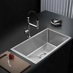 27"x18"x10" Handmade Kitchen Sink | 304 Grade Stainless Steel Kitchen Sink | Single Bowl Sink with Matte Finish | Rust & Scratch Resistant | Deep Basin for Kitchen-picture-17