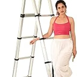 Doodad A-Type Aluminium Ladder 19 ft | 14 Steps Foldable Ladder | Portable Folding Ladder for Home & Outdoor | 2.9m + 2.9m Doulble Side Ladder | Telescopic Ladder with Auto Lock System-image-16