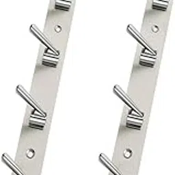 REDON Stainless Steel 4 Pin Bathroom Clothes Hanger | Hanger for Door | Clothes Wall Mounted,| Hooks Rail for Hanging Keys,Cloth,Towel, Accessories (Pack of 2)-picture-28