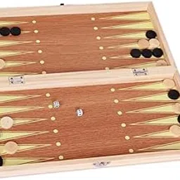 ATORSE® 3 in 1 Folding Wood Chess Set Wooden Chessmen Classic Board Game Backgammon-image-4