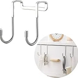 JAMBUVANTI (2Pcs Heavy Duty Metal Double S-Shaped Detachable Hanger, 304 Stainless Steel Double S-Shaped Hook Holder Hanger for Kitchen Closet Bathroom Towel Drawer Cabinet-image-76