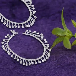 Heer Collection Traditional Trendy Jewellery All Occassions Anklets Payal Pair for Women/Girls Alloy Anklet (Pack of 2)(Bzr_Payal-124-SingleChainJanak(1-Pair)) image 3