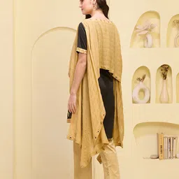 First Resort by Ramola Bachchan Women Embroidered Longline Waterfall Shrug image 5