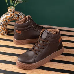 The Roadster Lifestyle Co. Women Brown High-Top Platform Lace Up Boots-image-61