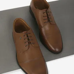 Van Heusen Men Leather Round Toe Lace Up Formal Derbys-picture-10