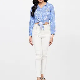 Global Desi Floral Print Tie-Ups Top image 5