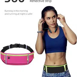 Whixant Slim Running Belt for Women & Men, Waterproof Phone Holder for Running, Reflective 2 & 3-Pocket Waist Pack for Storing Runner’s Essentials Safely, Runner’s Fanny Pack (3 Pocket) image 5