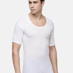 Dollar Men Pack Of 12 White Solid Lehar Innerwear Vests MLHVE-02-PO12 image 3