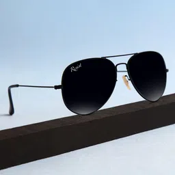 RESIST EYEWEAR Adults Black Lens Aviator Sunglass with UV Protected Lens image 1