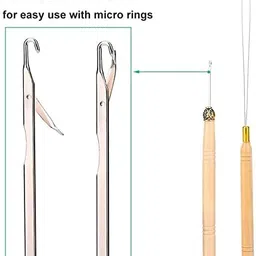 D-DIVINE Hair Extension Kit 500pcs Silicone Lined Micro Rings Black Pliers Pulling Hook Bead Device Tool Kit Set 1 image 2