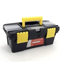 paratpar mall Plastic Tool Portable Storage Box With Travel Carry Handle and Removable tray, Wrench, Hammer, drill Home garage Stuff Hardware Tool organizer Medicine Box,Household stationery. image 1