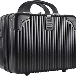 sunbeet Makeup Case Suitcase, Mini Bag, Mini Hard Shell Travel Luggage, Women Portable Water Proof Carrying Suitcase, Organizer Bag, Small Hard Shell Cosmetic Lugge Bag, Water Proof (B-Black) image 1