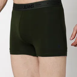 UnderJeans by Spykar Pack Of 2 Mid-Rise Trunks UJNTPTC006NAVYOLIVE image 2