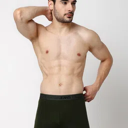 UnderJeans by Spykar Pack Of 2 Mid-Rise Trunks UJNTPTC006NAVYOLIVE image 5