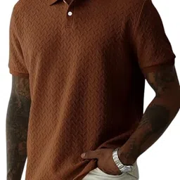 trillion Jaqquard Men's Polo T Shirt for Men (Polyester Blend | Regular Fit) (Pack of 2) image 5