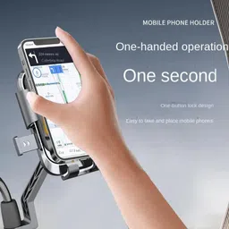 coku Phone Holder for Scooty 360° Rotation Mobile Holder for Scooty Universal Mobile Holder for Bike, Bicycle, Motorcycle Mirror Rod Compatible with 4.7 to 7 inch Smartphones (Black) image 3