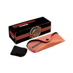 Roadies Unisex Blue Lens & Gold-Toned Aviator Sunglasses with UV Protected Lens image 3