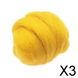 LOOM TREE® 3xHandmade 10g Wool Roving Fibre for Needle Felting Materials Yellow | Needlecrafts & Yarn | Spinning & Felting | Roving Wool & Fibers image 2
