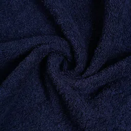 Creeva Set Of 4 Navy Blue Solid 525 GSM Cotton Hand Towels image 4