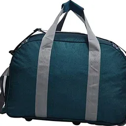 fedra Fabric Travel Duffel Bags For Men And Women 60 L With 2 Wheels Green White, 68.58 Cm image 4