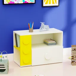 Building Blocks Storage Unit In Yellow & White Colour-image-96