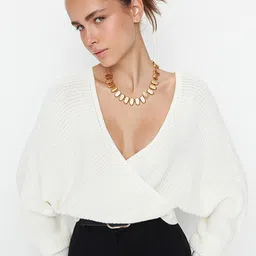 Trendyol Women Off White Sweater Vest-image-96