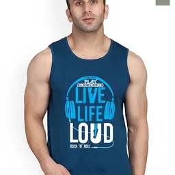 SLOWLORIS Pack Of 2 Printed Cotton Gym Vests-SL26 COMBO (LOUD PEACOCK) (KEEP LGTGREEN)-picture-24