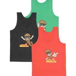 Bodycare Kids Boys Pack Of 3 Assorted Printed Cotton Innerwear Vests-picture-16