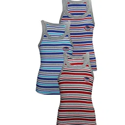 Bodycare Kids Boys Pack Of 3 Assorted Striped Cotton Innerwear Vests-picture-28