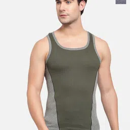 SPORTO Pack Of 2 Square Neck Sleeveless Cotton Gym Innerwear Vests-picture-24