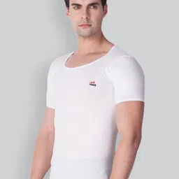 LUX VENUS Men Pack Of 12 Brand Logo Printed Pure Cotton Vests image 2