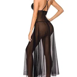 louryn koulyn Women Lingerie Lace Babydoll High Split Maxi Long Gown Maternity Dress Night wear Sleep wear Nighty for Honeymoon image 2