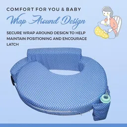 Oscar Home Nursing Pillow for Breastfeeding &Amp; Bottle Feeding, Enhanced Posture Support with Double Straps. Great for Breast Feeding Moms (Blue Polka Dot1) image 3