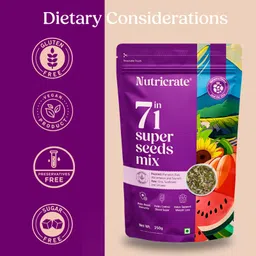 Nutricrate 7 in 1 Super Seed Mix for Eating (250g) Protein Rich Healthy Diet Snack for Weight Management | 7 in 1 Mixed Roasted Seeds- Chia, Pumpkin, Watermelon, Flax, Sesame, Sunflower Seed and Soy Nuts image 5