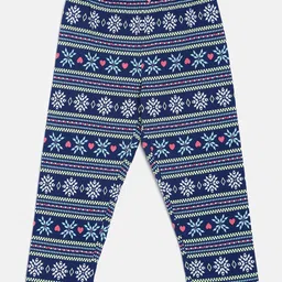 mackly Girls Grey Melange & Navy Blue Printed Night suit IPW-04 image 3