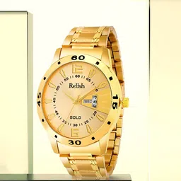 Relish Men Gold-Toned Dial Stainless Steel Straps Analogue Watch RE-BB1028DD-image-76