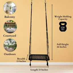 Patiofy Premium Red & Black Comfortable Hammock Swing Chair With Cushion image 5