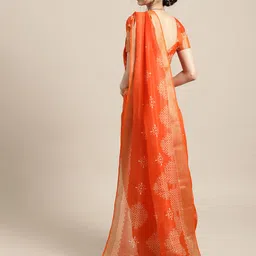 Saree mall Ethnic Motifs Linen Blend Saree with Woven Design border image 3