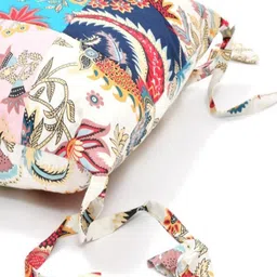 INDHOME LIFE Grey & White Set of 2 Reversible Tassels Patch Work Cotton Cushion Covers image 2