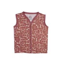 The Boo Boo Club Kids Printed V-Neck Organic Muslin Jhabla With Shorts image 3