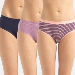 Jockey 3006 Women High Coverage Cotton Elastane Mid Waist Hipster-Assorted(Pack of 3)-picture-16