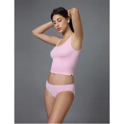 FEIER Pink Solid Classic Logo Bikini-picture-26