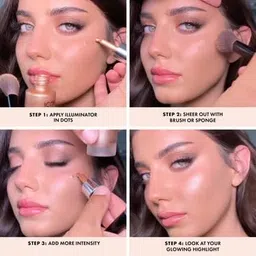 AHDAM Pack of 2 Iconic Illuminator Drops – Glow Liquid Highlighters for Radiant Face Makeup Iconic Highlighter Liquid Face and Body Waterproof |3D Glow Bridal Makeup Highlighter image 3