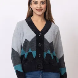 Winter Wonders Women V-Neck Cardigan Sweaters-picture-22
