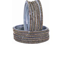 NMII Glass & Zirconia Studded Glossy Finish Bangle Set-picture-19