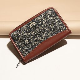 ZOUK Women Black & Yellow Printed Vegan Leather Zip Around Sustainable Wallet-picture-37