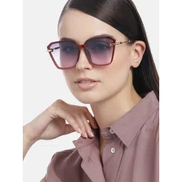 Carlton London Red & Gold Toned Oversized with UV Protected Lens Sunglass For Women (60) image 4