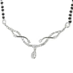 Kord Store Rhodium-Plated Artificial Stones and Beads Mangalsutra image 4