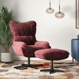 Marson Lounger Chair with Ottoman in Berry Red-image-41